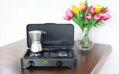 Estufa De Gas CF Parker De 2 Fuegos Sin Fusible De Encendido Antracita -Restaurante De Barbacoa 397944 2906034