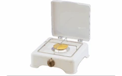 Cocina De Gas GOK 2 Llamas 50 Mbar 3,5 KW Conexión Blanca Parrilla RST8 Negra