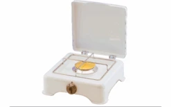 Cocina De Gas GOK 1 Quemador 50 Mbar 2,7 KW Conexión Blanca RST8 Parrilla De Acero Inoxidable